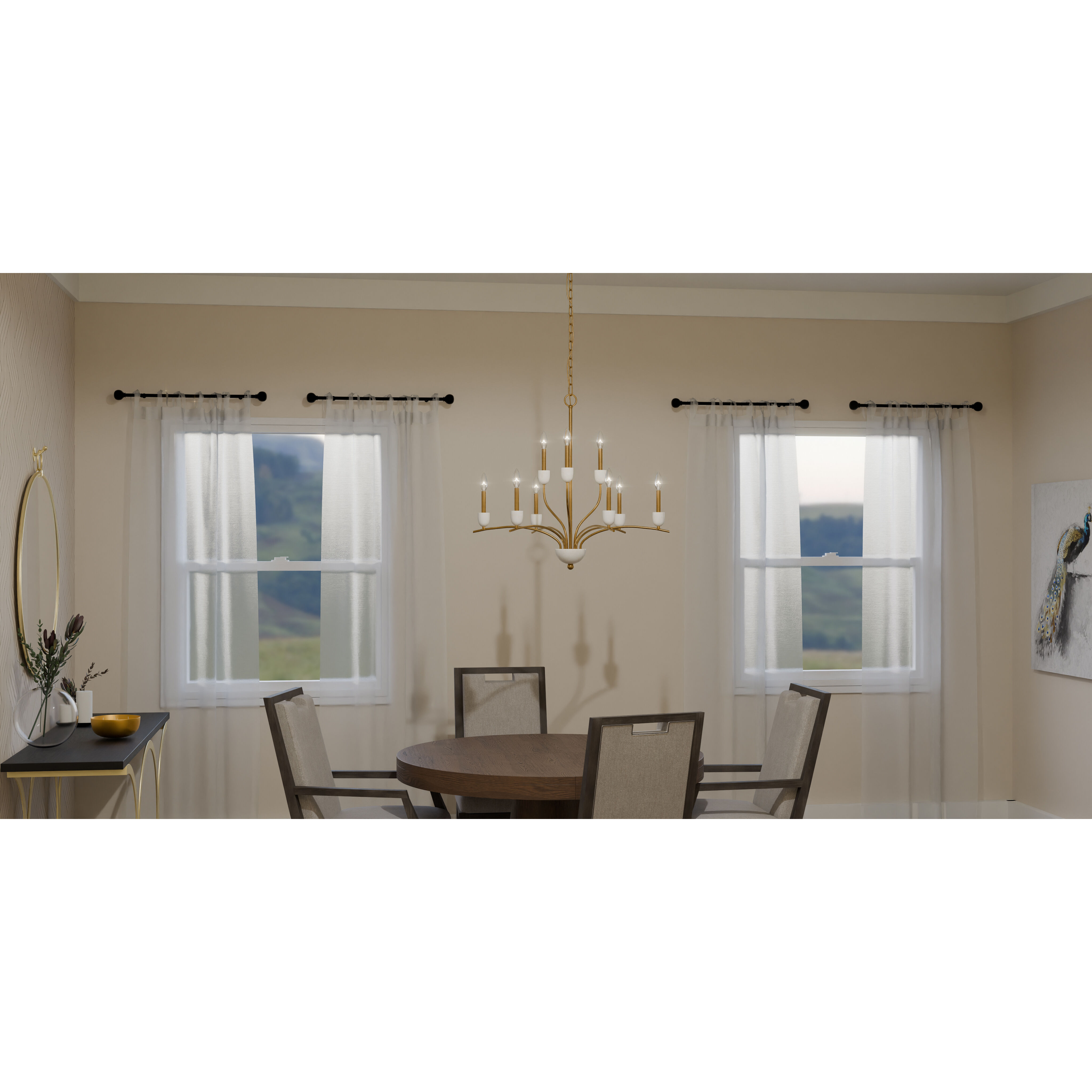 Frida 9 Light 32 inch Aged Brass Chandelier Ceiling Light