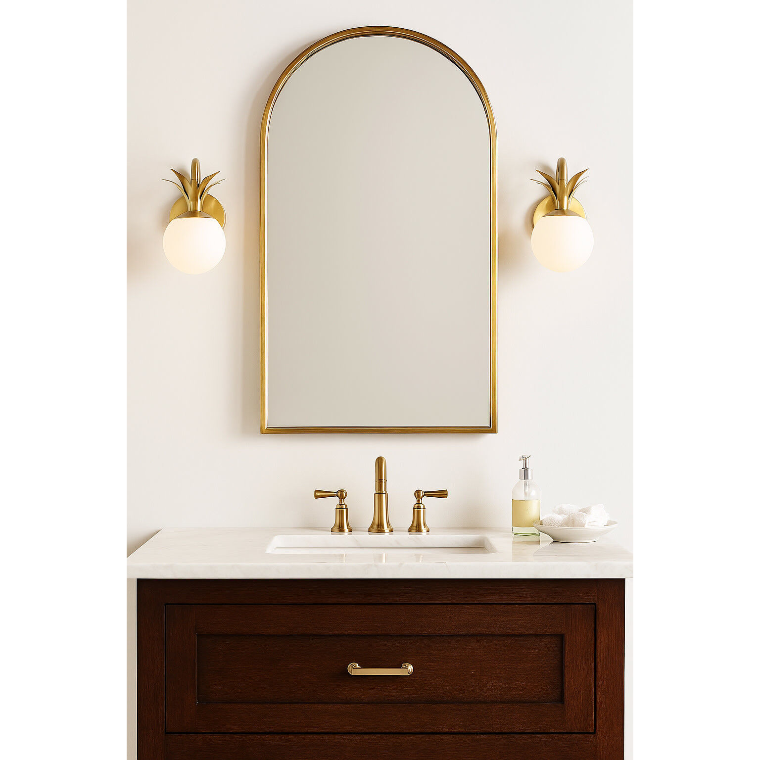 Palma 1 Light 8 inch Heritage Brass Vanity Light Wall Light