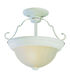 Melon 3 Light 15 inch Antique White Semi-Flush Mount Ceiling Light