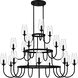 Viscount 18 Light 48 inch Matte Black Chandelier Ceiling Light