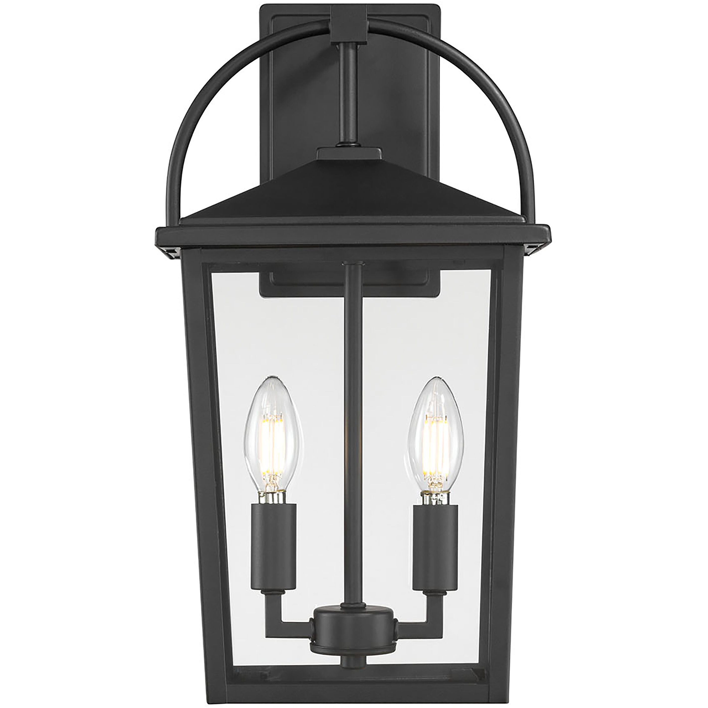Strathden 2 Light 17 inch Powder Coated Black Outdoor Wall Sconce