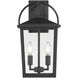 Strathden 2 Light 17 inch Powder Coated Black Outdoor Wall Sconce
