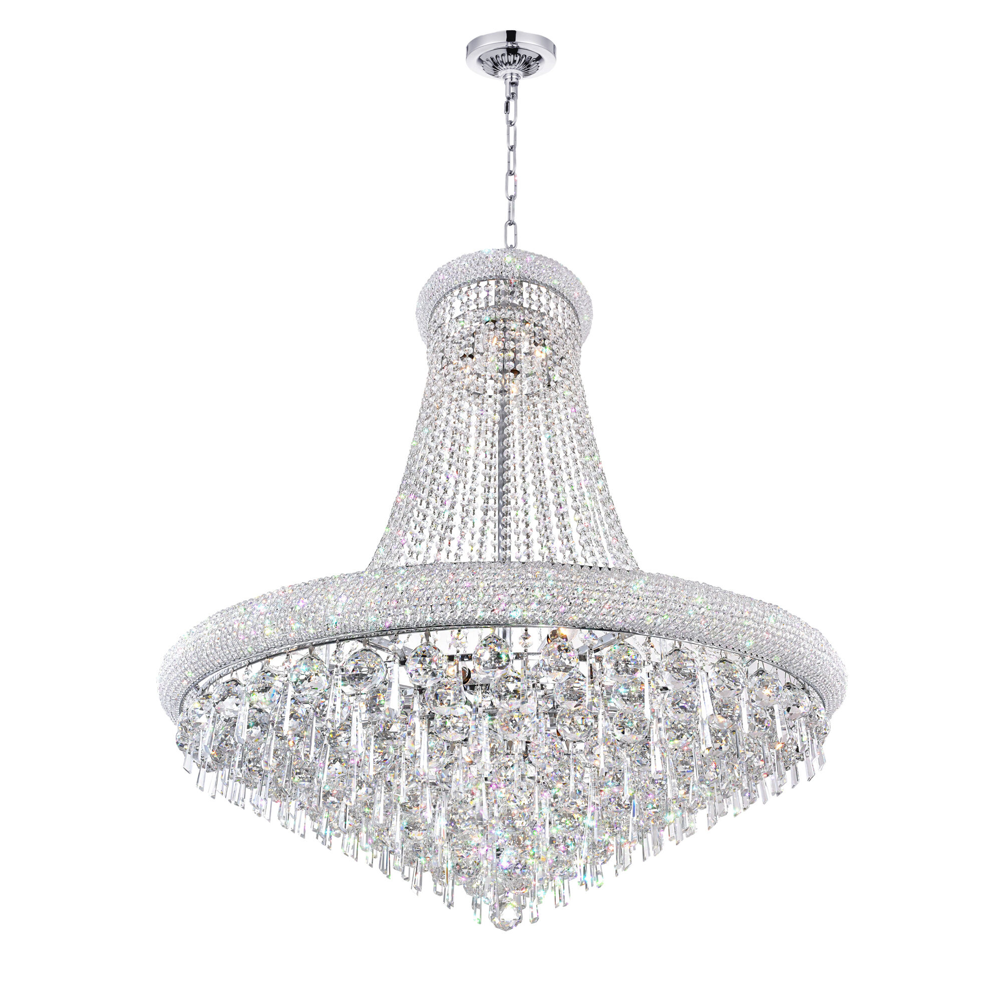 Kingdom 18 Light 30 inch Chrome Down Chandelier Ceiling Light