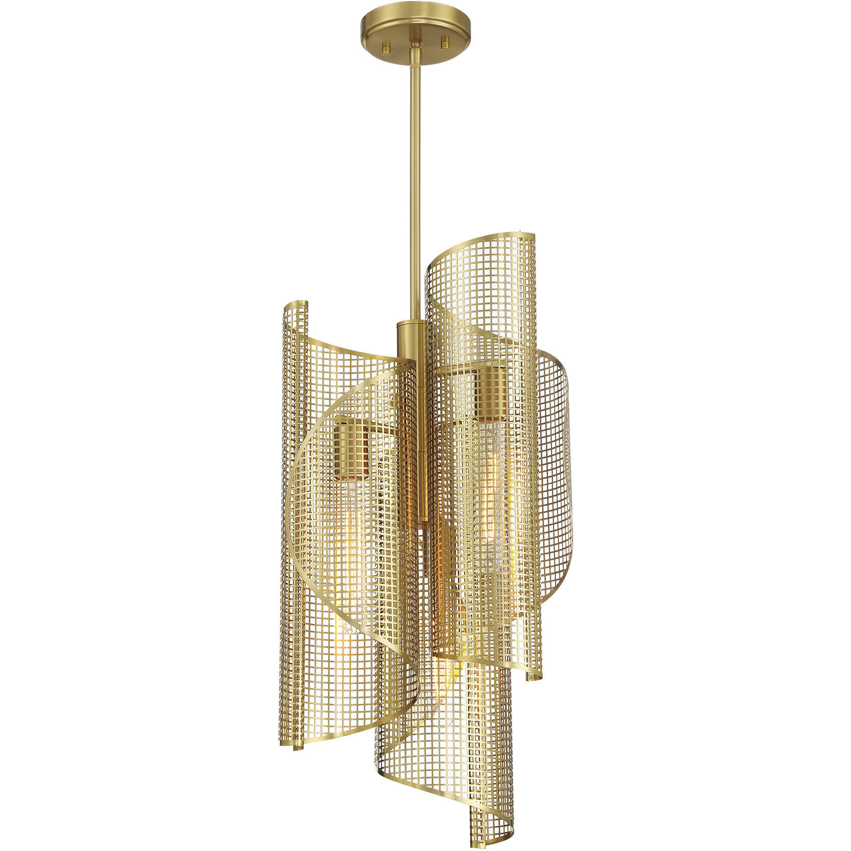 Hillbourne 3 Light 14 inch Warm Brass Pendant Ceiling Light