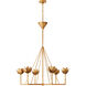Julie Neill Alberto 6 Light 40 inch Antique Gold Leaf Single Tier Chandelier Ceiling Light, Large