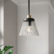 Lustria 1 Light 8 inch Matte Black and Vintage Brass Mini Pendant Ceiling Light