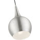 Andes 1 Light 8 inch Brushed Nickel with Polished Chrome Accents Mini Pendant Ceiling Light