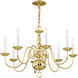 Williamsburgh 8 Light 26 inch Polished Brass Chandelier Ceiling Light