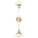 Tres Wall Sconce Wall Light in White And New Brass