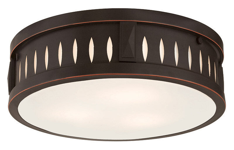 Vista 3 Light 14 inch Olde Bronze Flush Mount Ceiling Light