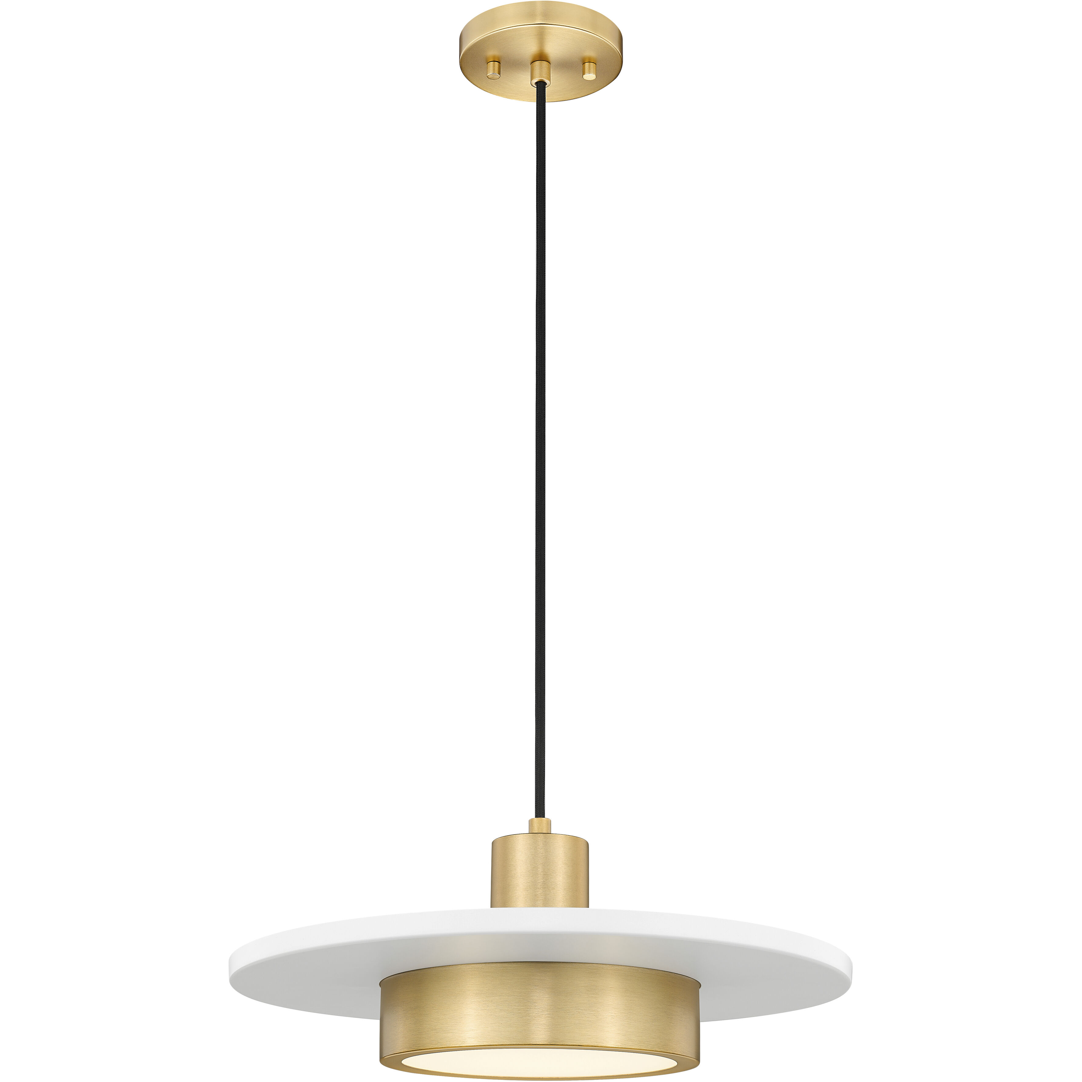 Ludo LED 16 inch Matte White and Modern Gold Pendant Ceiling Light