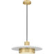 Ludo LED 16 inch Matte White and Modern Gold Pendant Ceiling Light