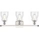 Ballston Ellery 3 Light 26 inch White and Polished Chrome Bath Vanity Light Wall Light in Seedy Glass, Ballston