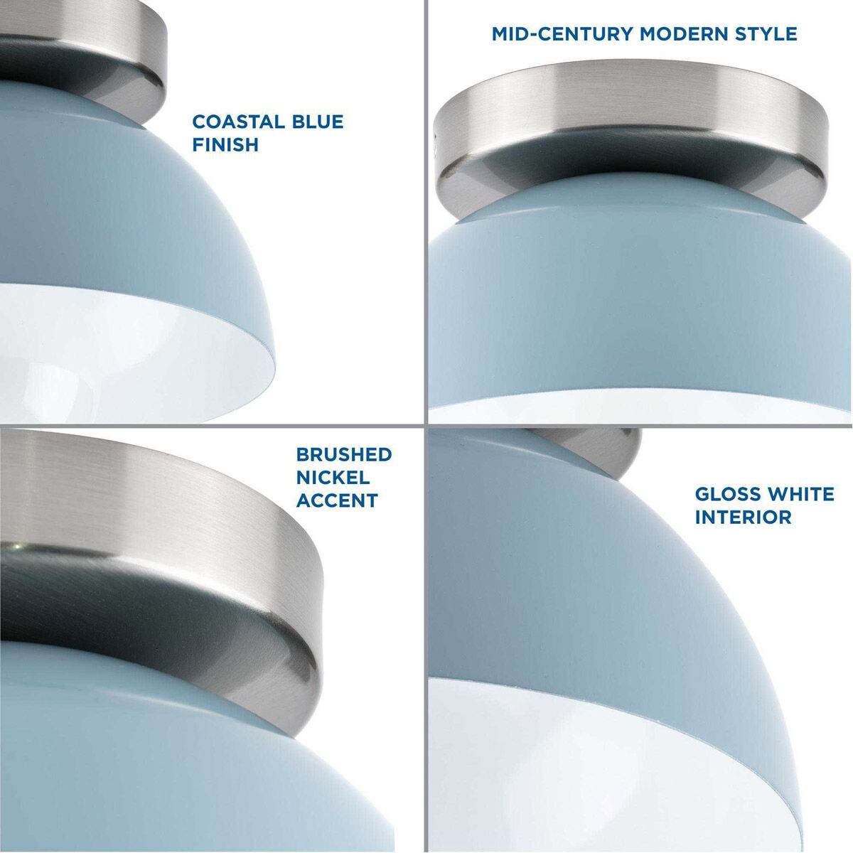 Eva 1 Light 7 inch Coastal Blue Flush Mount Ceiling Light