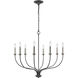 Madeline 8 Light 32.5 inch Black with Polished Nickel Chandelier Ceiling Light
