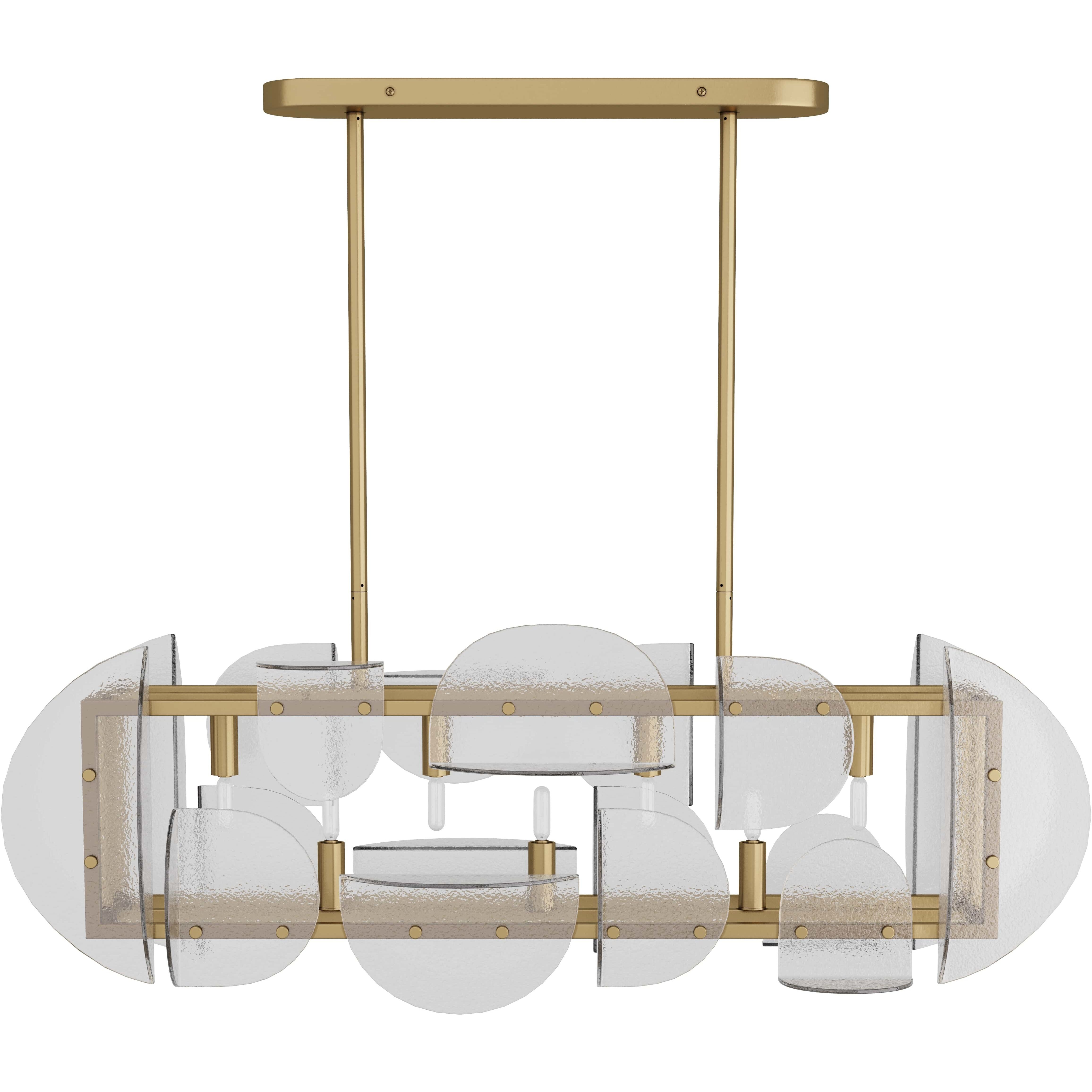 Tilley 7 Light 42.5 inch Antique Brass Linear Chandelier Ceiling Light