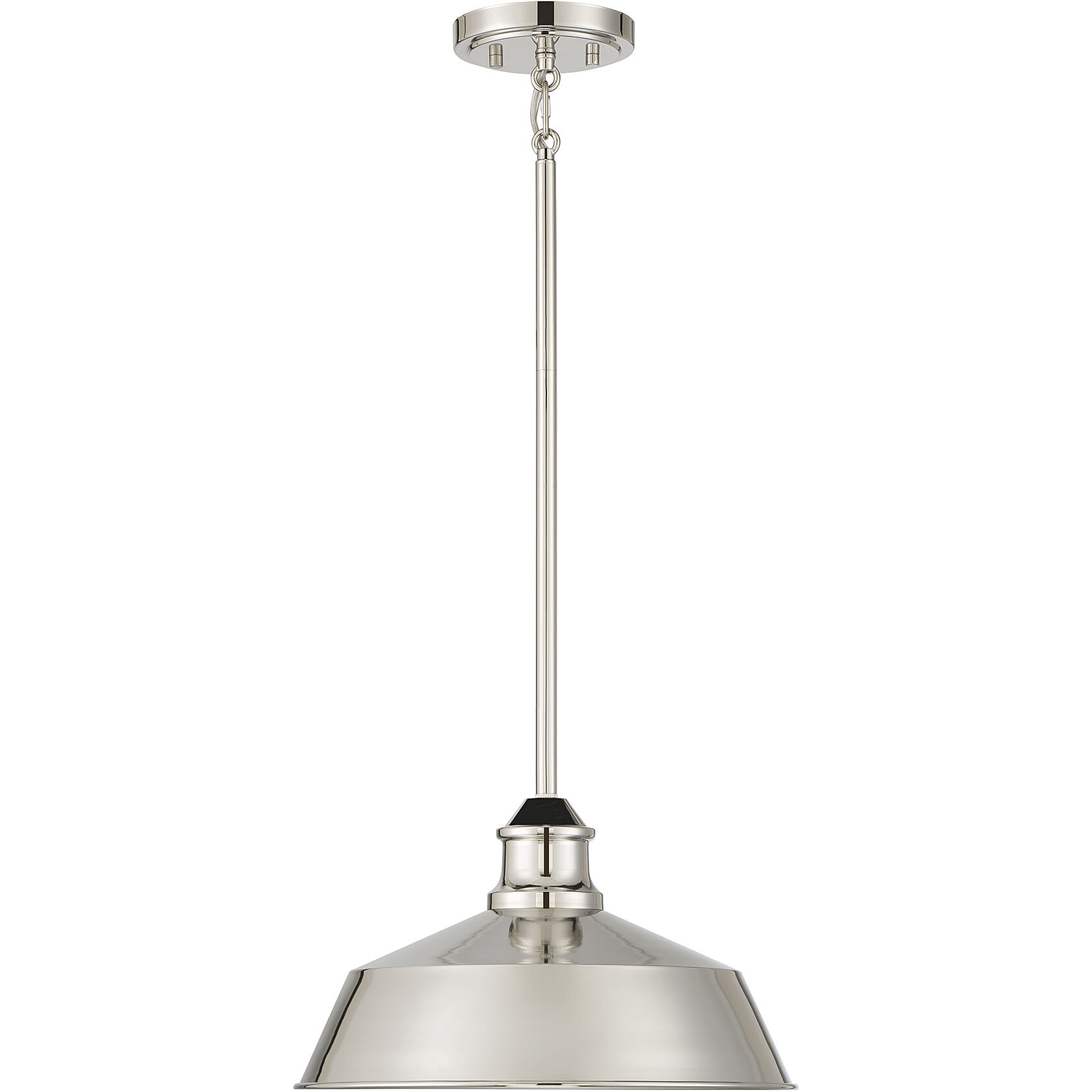 Vintage 1 Light 14 inch Polished Nickel Pendant Ceiling Light