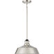 Vintage 1 Light 14 inch Polished Nickel Pendant Ceiling Light