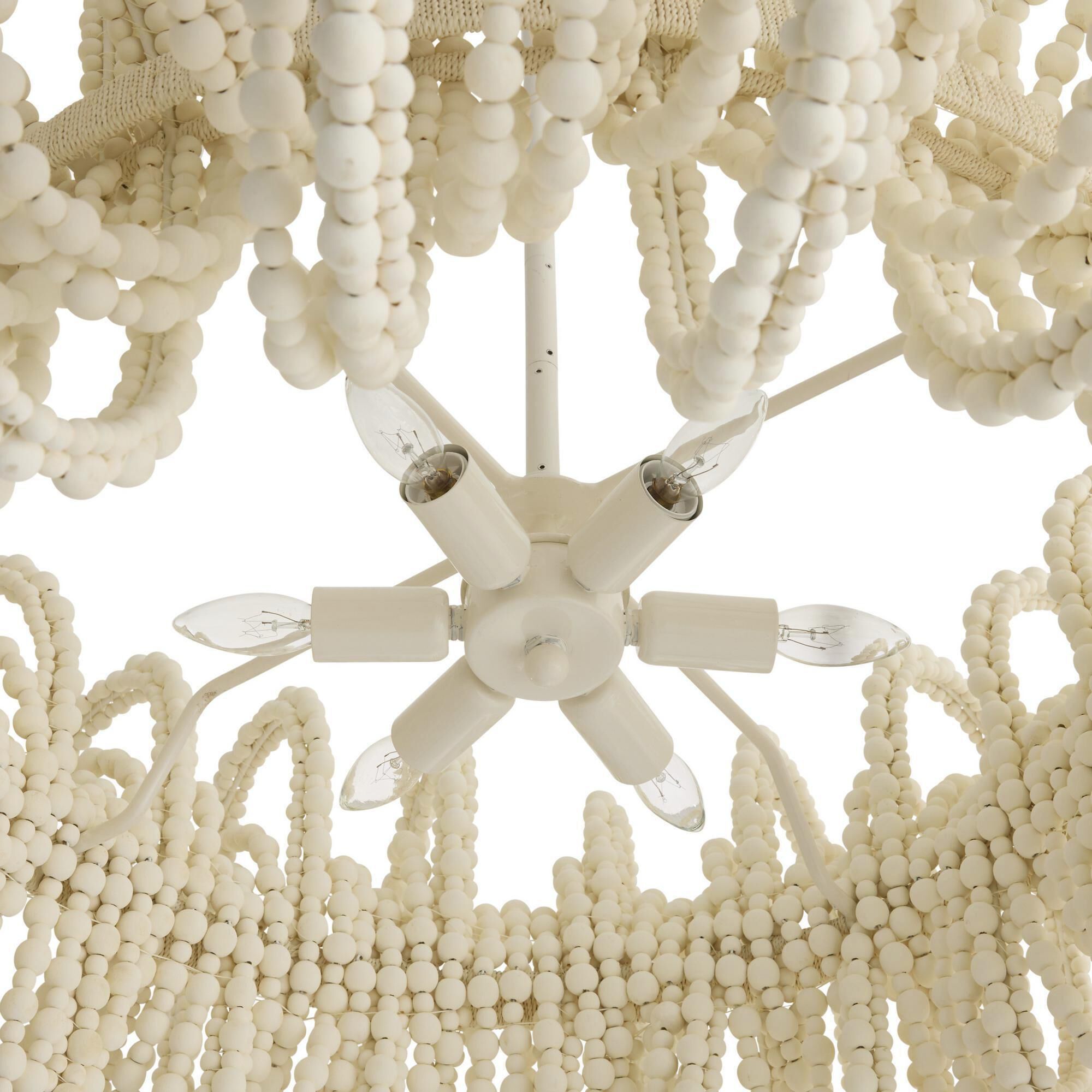 Keely 6 Light 36 inch White Chandelier Ceiling Light
