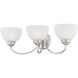 Somerset 3 Light 25 inch Brushed Nickel Bath Vanity Wall Light