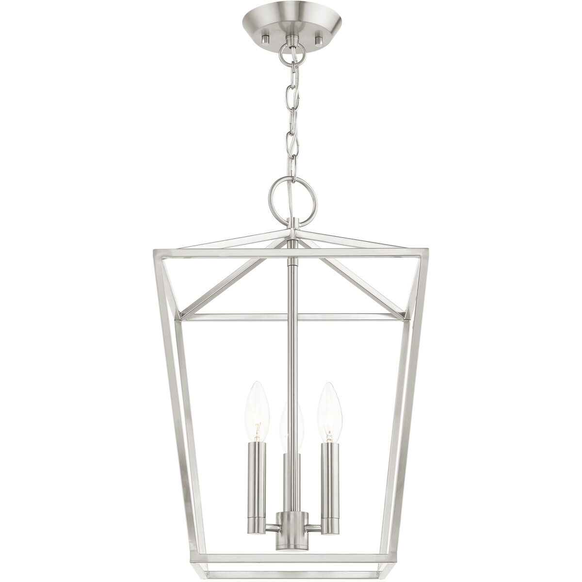 Devone 3 Light 13 inch Brushed Nickel Convertible Semi Flush/Lantern Ceiling Light