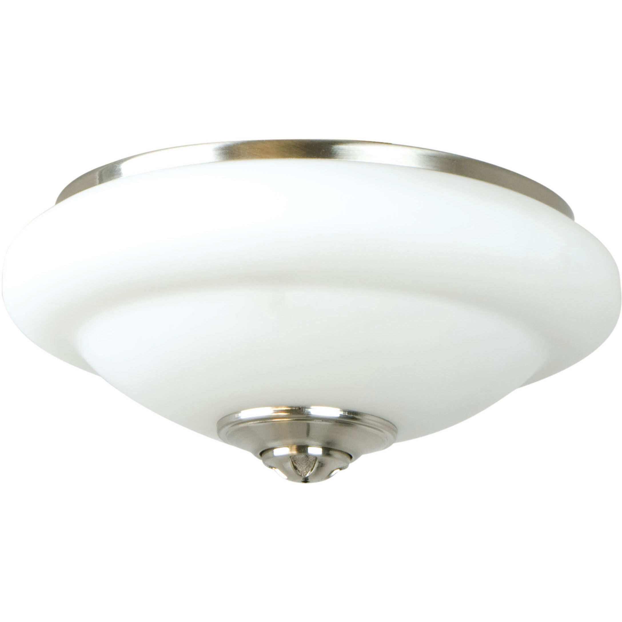 Zena LED Brushed Polished Nickel Fan Light Kit in Opal Frost Glass