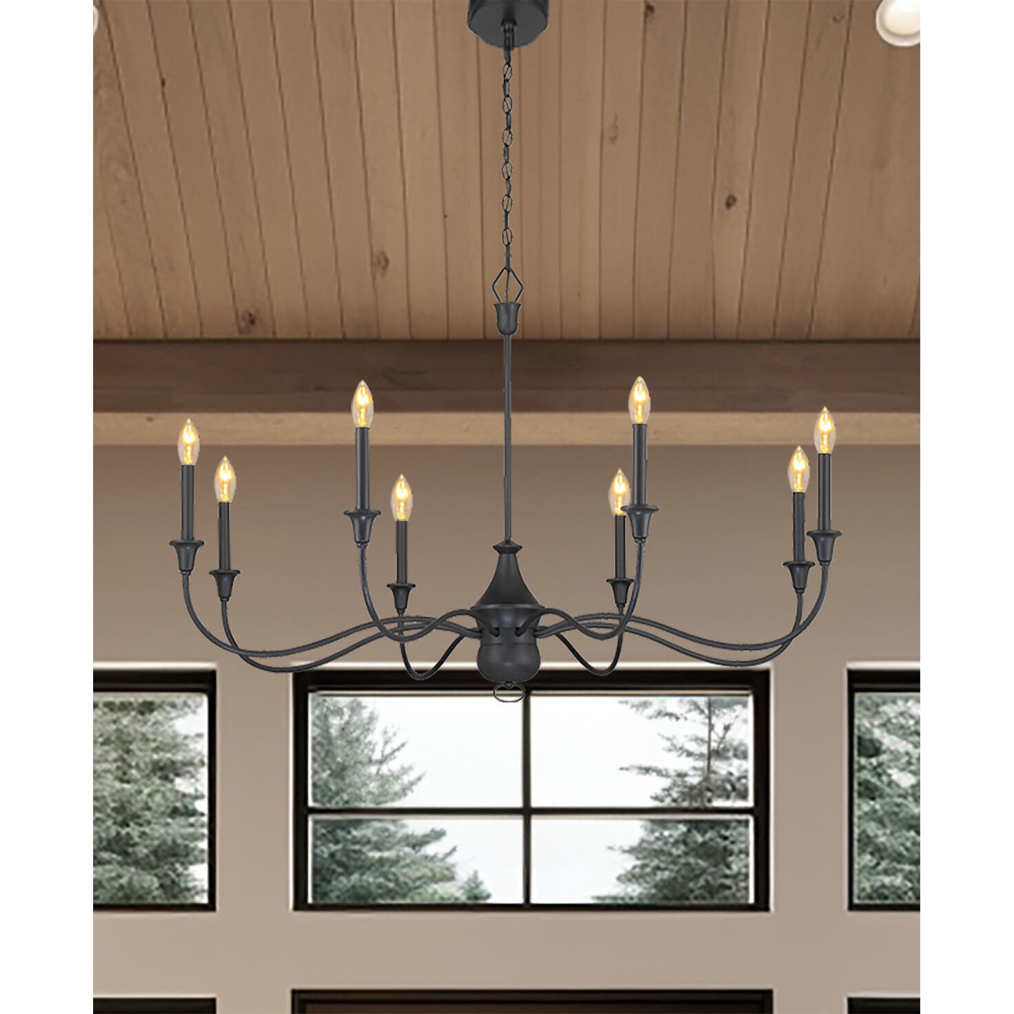 Halifax County 8 Light 48 inch Textured Coal Chandelier Ceiling Light