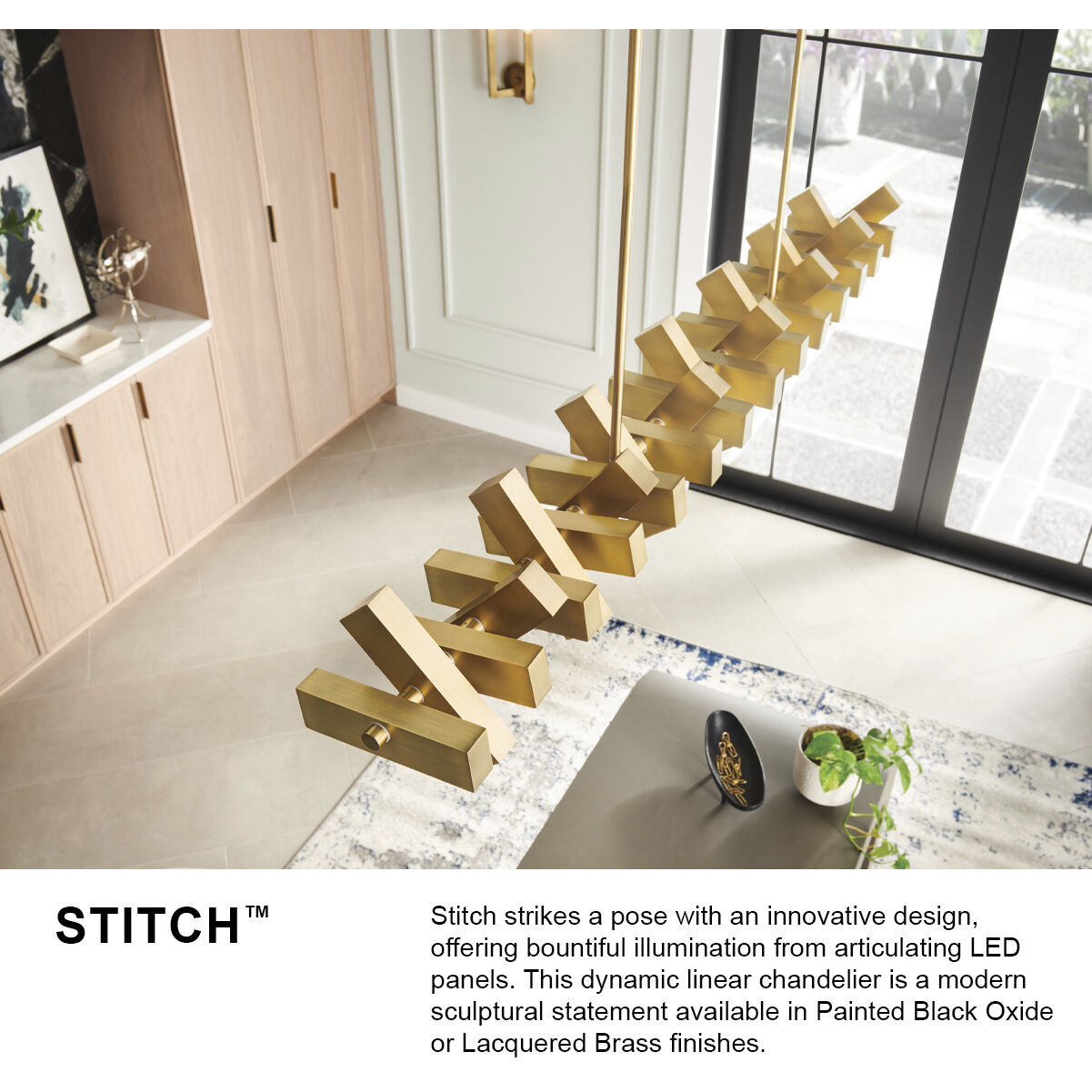 Stitch LED 42 inch Painted Black Oxide Chandelier Ceiling Light