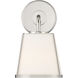 Fulton Bath Sconce Wall Light in Polished Nickel, White