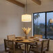 Scalloped 1 Light 15 inch Weathered Brass and Walnut Pendant Ceiling Light