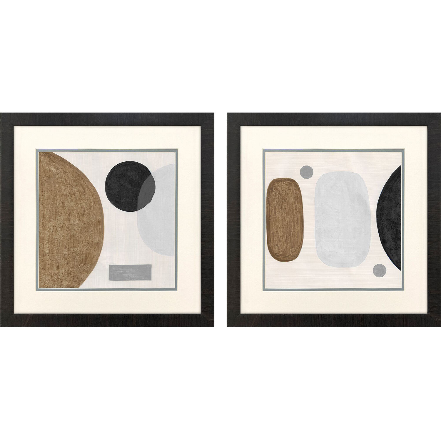 Neutral Stones Brown and Blue and Black and Gray Framed Art, Propac