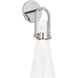 Ian K. Fowler Larkin LED 5.5 inch Polished Nickel Conical Bracketed Sconce Wall Light, Medium