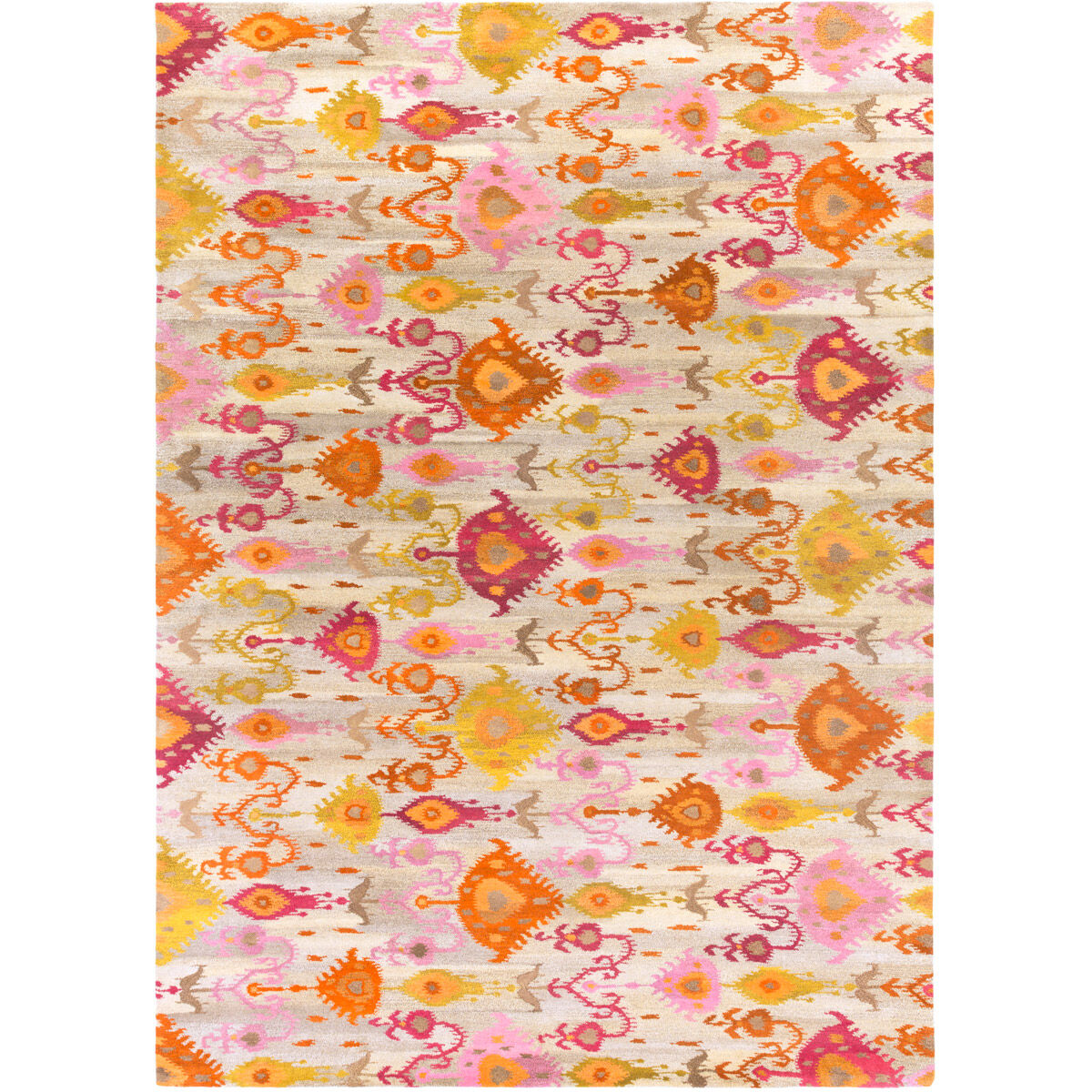 Surroundings 132 X 96 inch Orange and Pink Area Rug, Wool