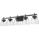 Lauren 5 Light 39 inch Matte Black Vanity Wall Light
