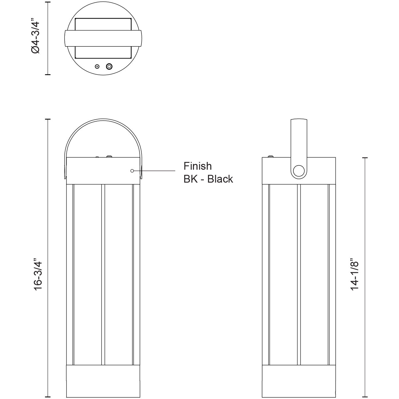 Suara 16.75 inch 3 watt Black Exterior Portable Lamp
