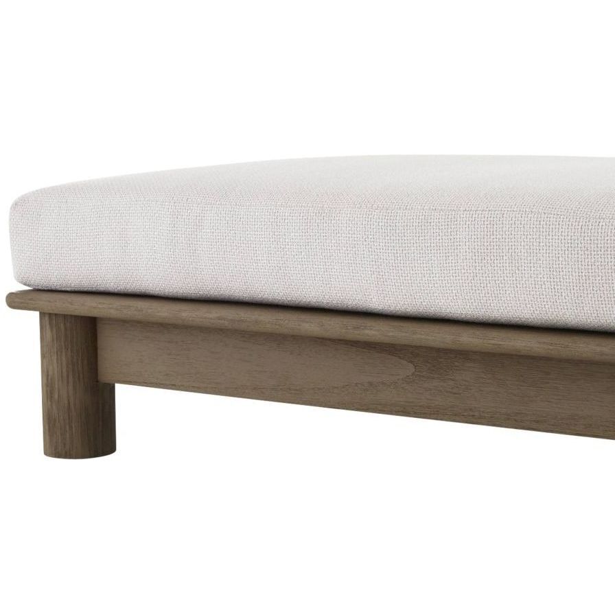 Caldwell 15 inch Shale and Weathered Teak Outdoor Ottoman