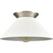 Cavendish 1 Light 16 inch Brushed Nickel with White Semi Flush Mount Ceiling Light