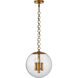 AERIN Turenne 4 Light 14 inch Hand-Rubbed Antique Brass Globe Pendant Ceiling Light, Medium