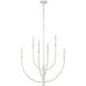 Continuance 6 Light 30 inch White Coral with Satin Brass Chandelier Ceiling Light
