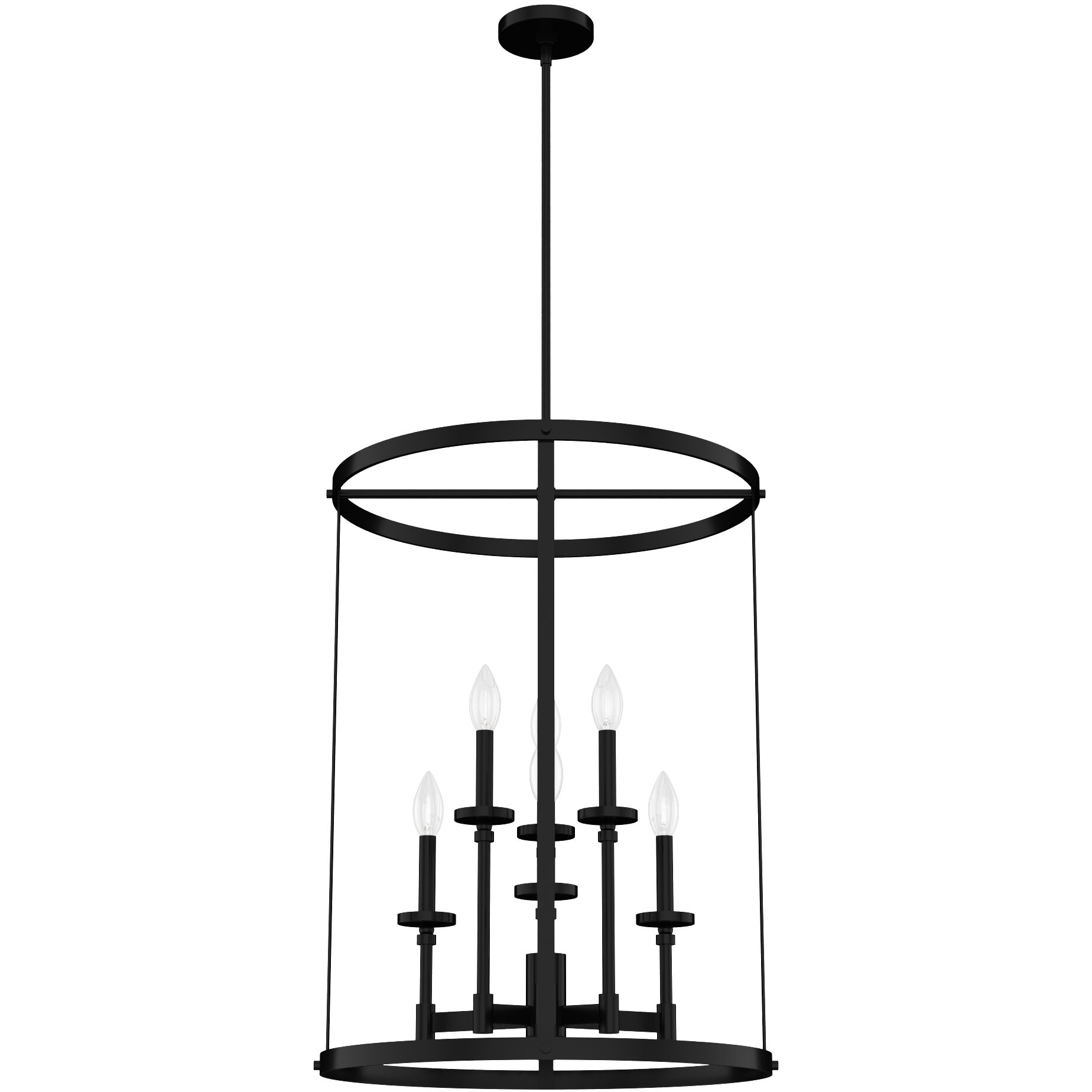 Briargrove 6 Light 21.75 inch Matte Black Foyer Pendant Ceiling Light