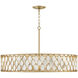 Estie 8 Light 38 inch Piastra Gold Interior Hanging Ceiling Light