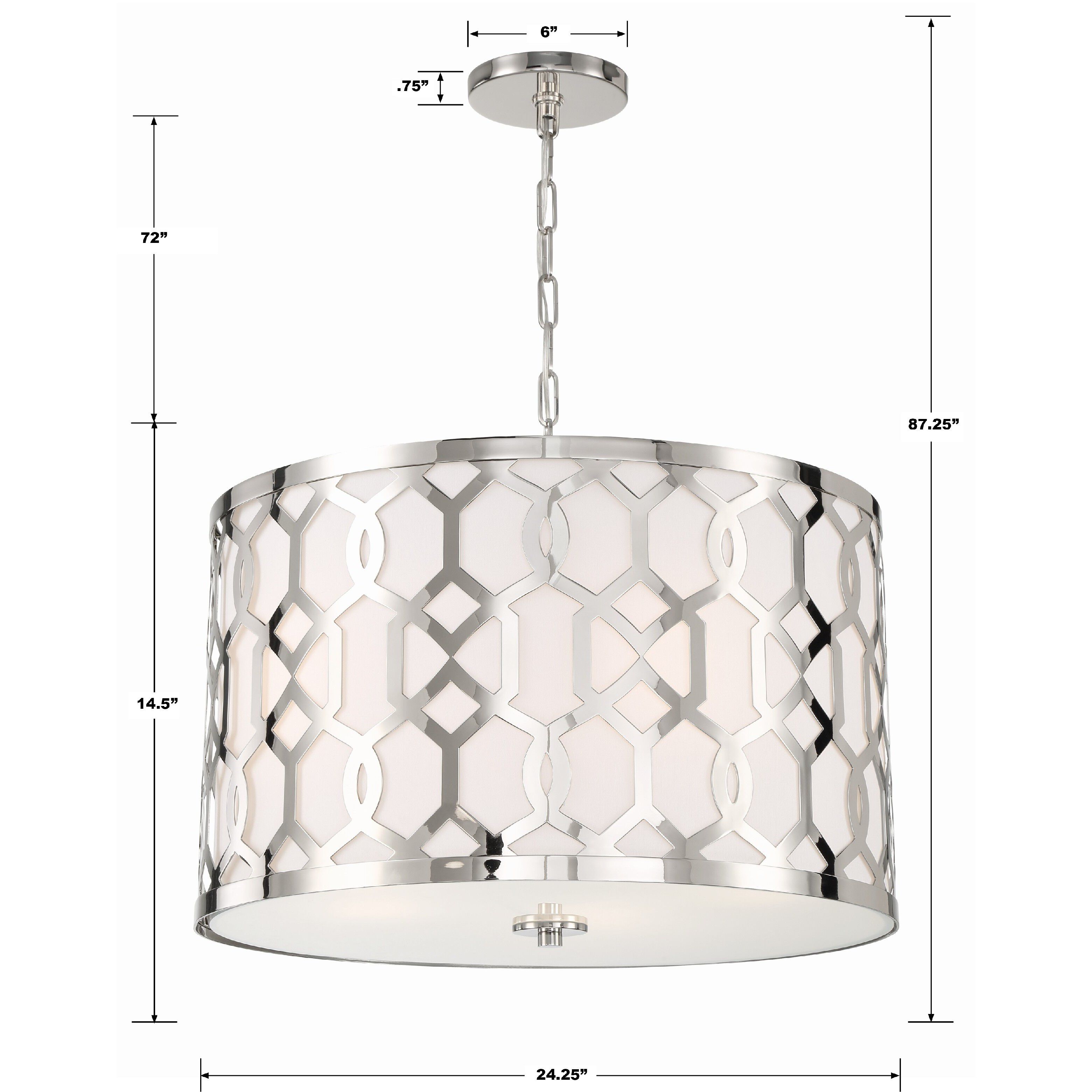 Jennings 5 Light 24.25 inch Polished Nickel Pendant Ceiling Light