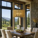 Suratto 8 Light 30 inch Matte Black and Honey Blonde Pendant Ceiling Light in Matte Black/Honey Blonde