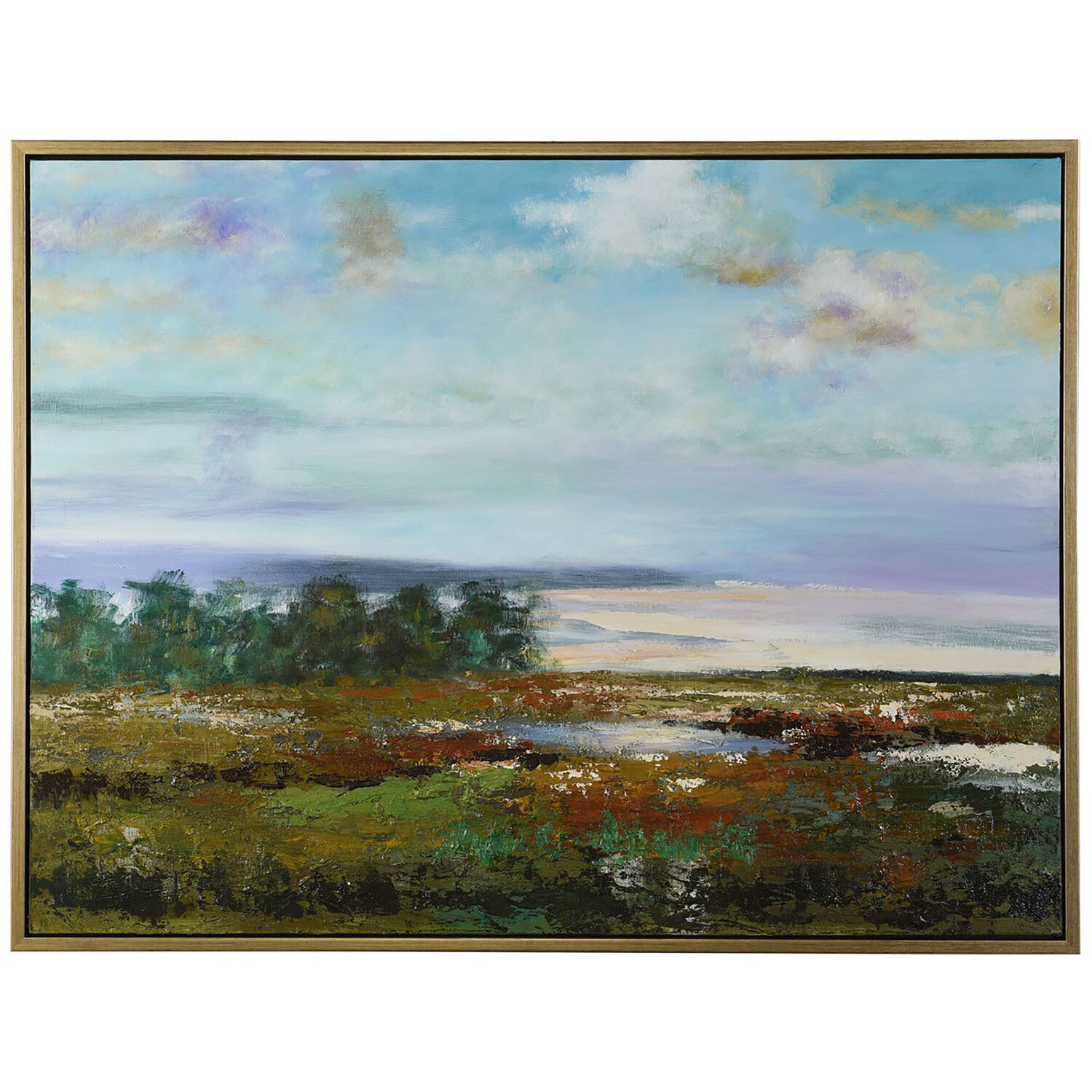 Cameron Blue and Green and Multicolor and Gold Wall Art