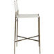 Landon 43 inch Antique Aged Brass / Natural Ivory Hide Bar Counter Stool