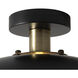 Rancho Mirage 1 Light 12 inch Matte Black and Weathered Brass Flush Mount Ceiling Light