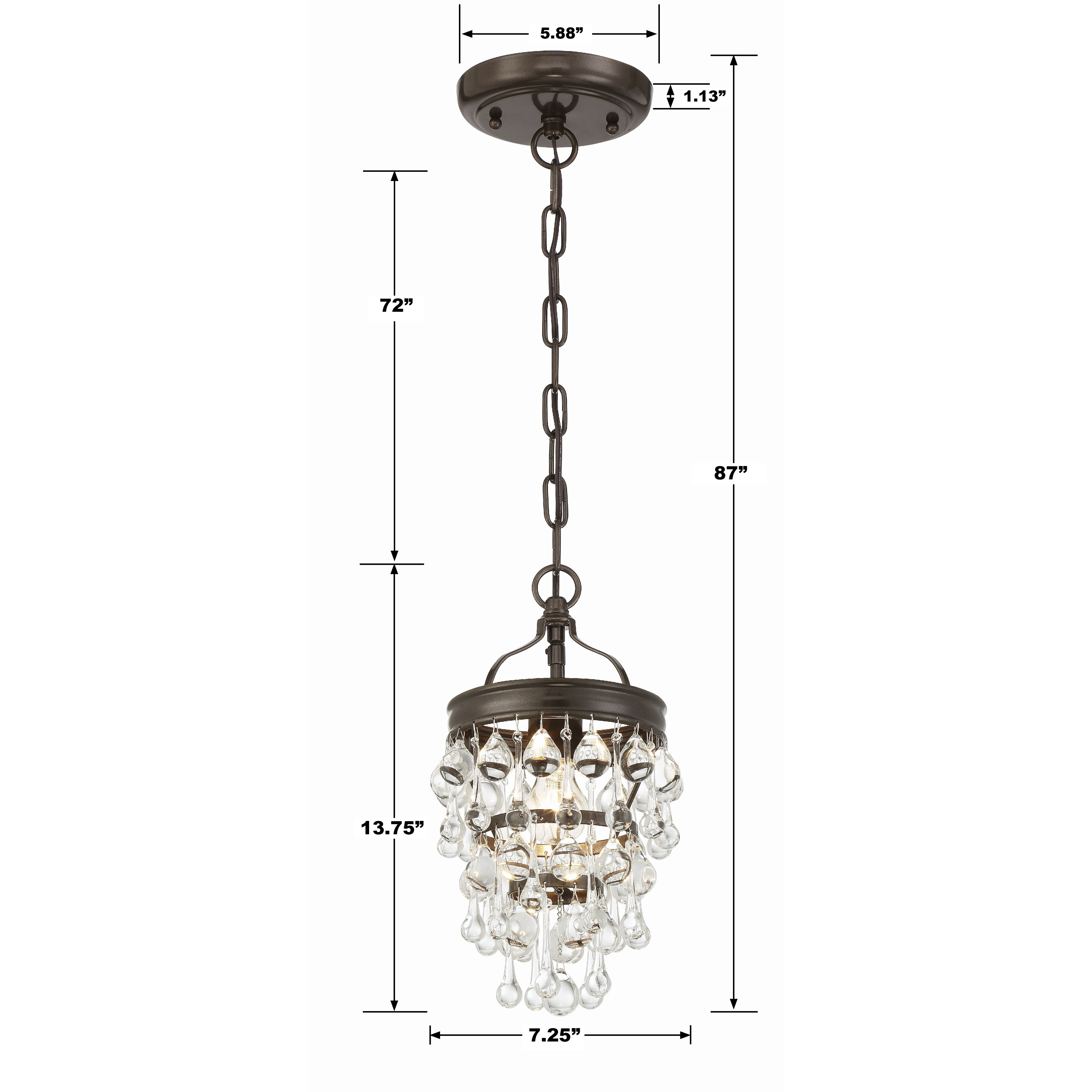 Calypso 1 Light 7.25 inch Vibrant Bronze Chandelier Ceiling Light