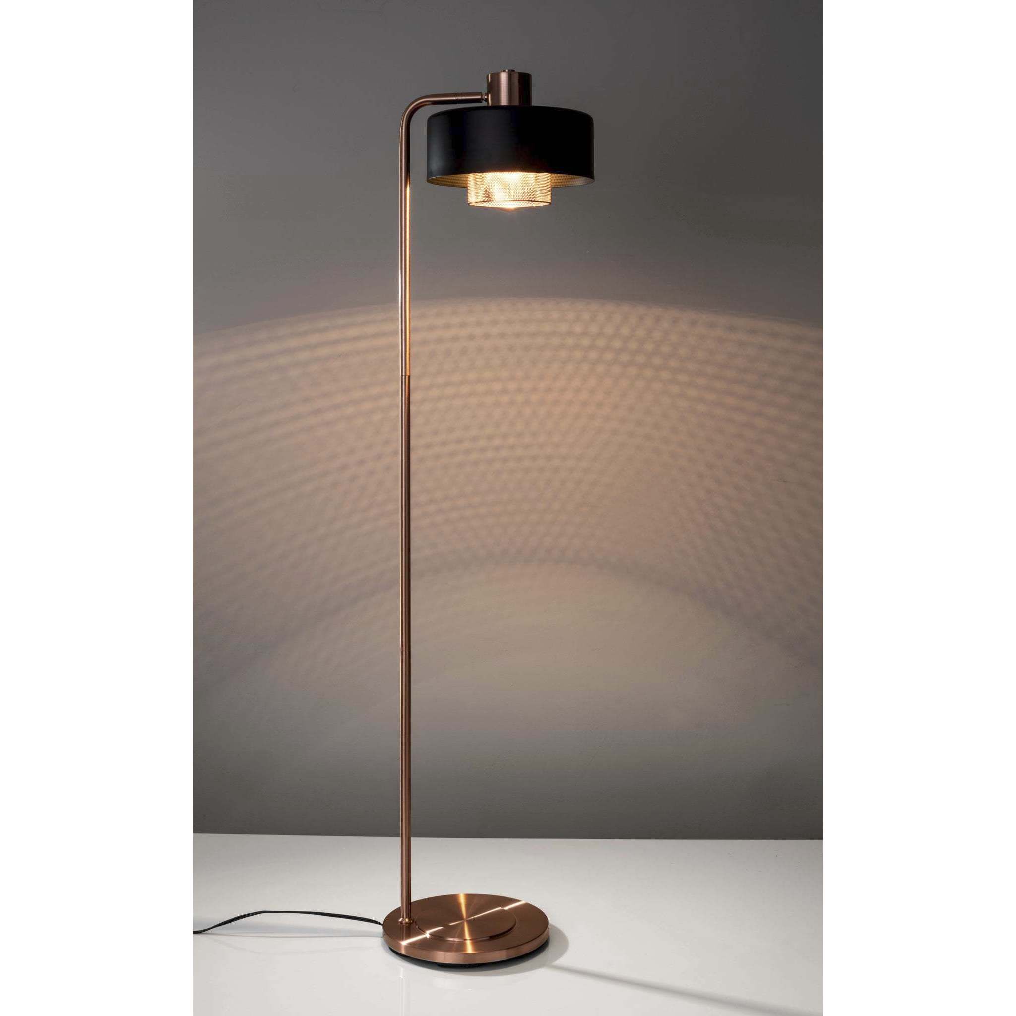 Bradbury 60 inch 60.00 watt Black and Brushed Copper Floor Lamp Portable Light