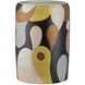 So Nouveau 12 inch Blue and Pink and Black and Rust and Yellow Accent Table