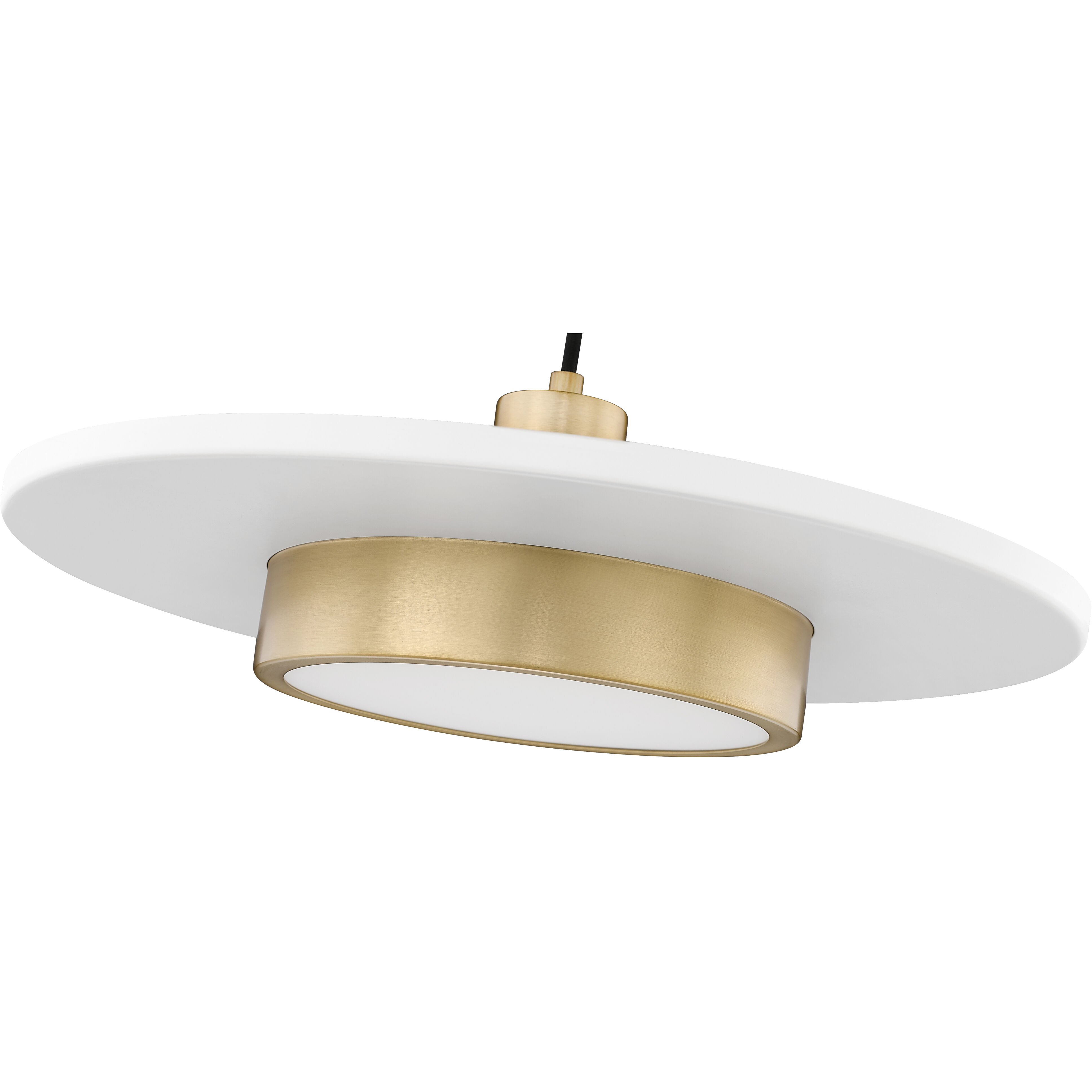 Ludo Pendant Ceiling Light in Matte White and Modern Gold
